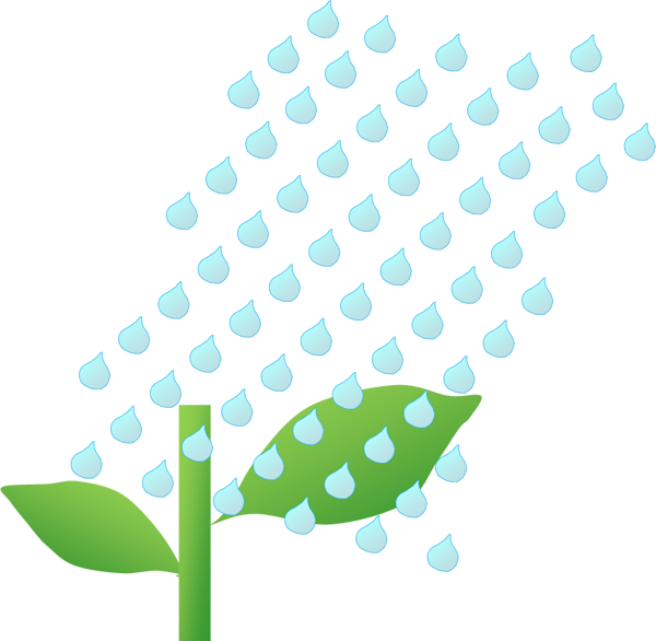 農薬散布後に雨が降ってきたイラスト